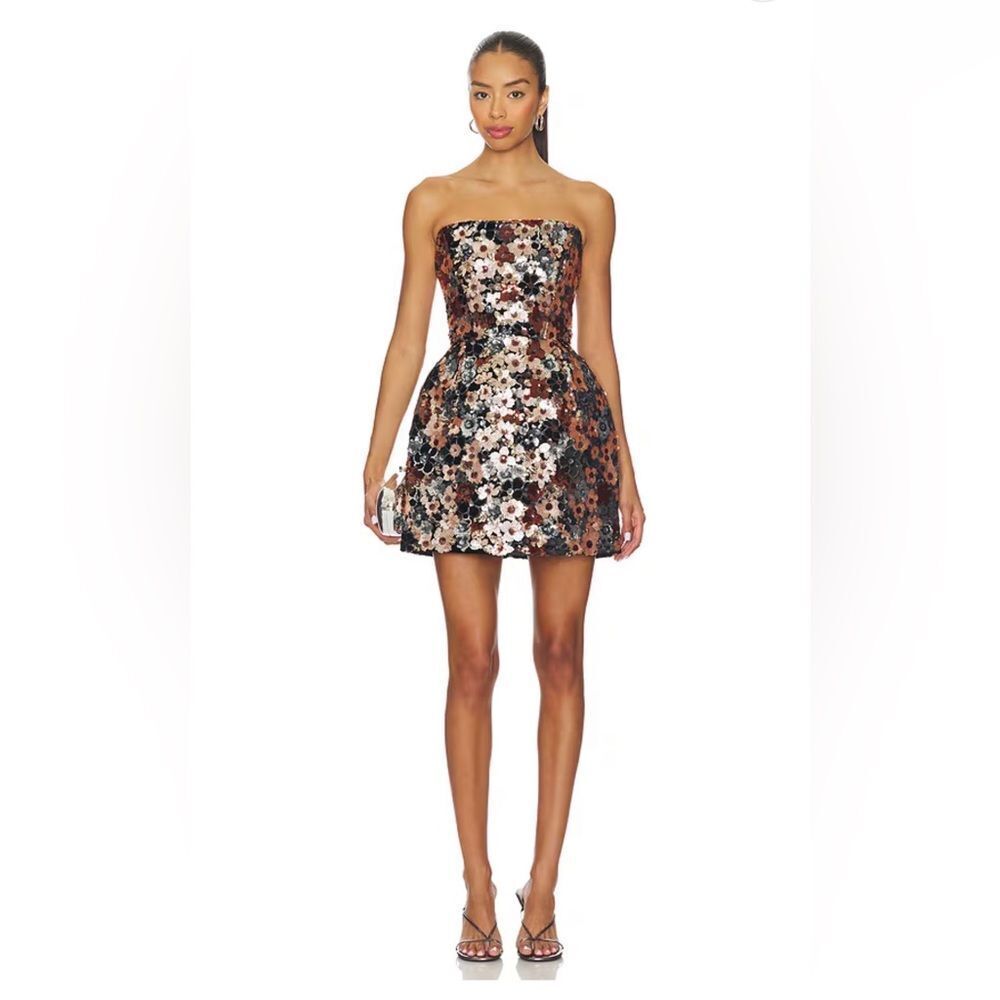 NWOT Bronx and Banco Maraya Sequin Strapless Mini Dress in Multi, wedding guest